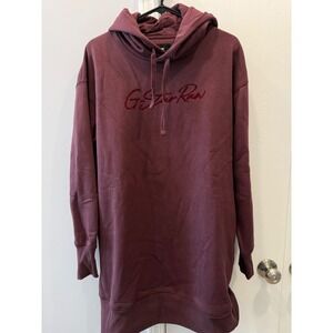 G Star Raw Burgundy Hoodie Dress‎ Long Sleeve Casual Sz L